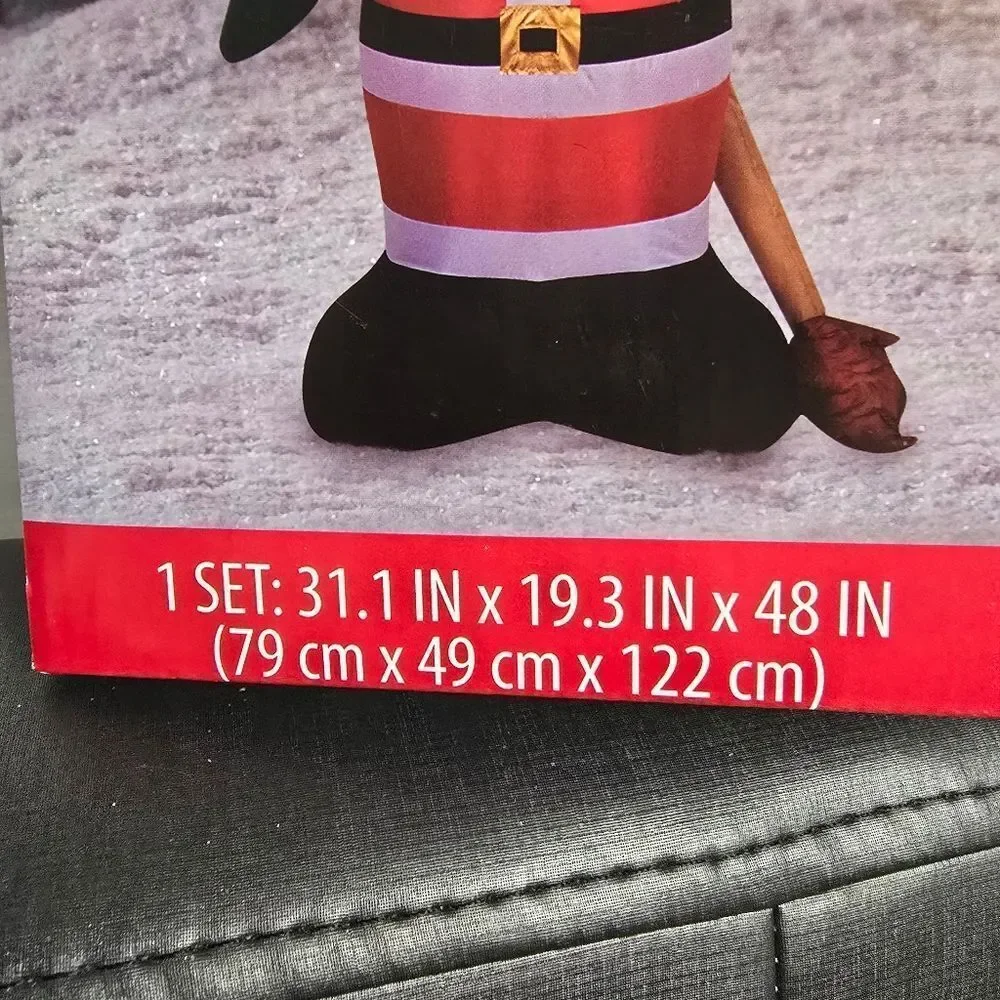 Holiday Time Lion In Santa Suit 4 Ft Christmas Airblown Inflatable LED NEW
